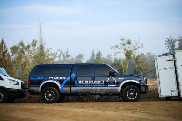 basement waterproofing contractor truck