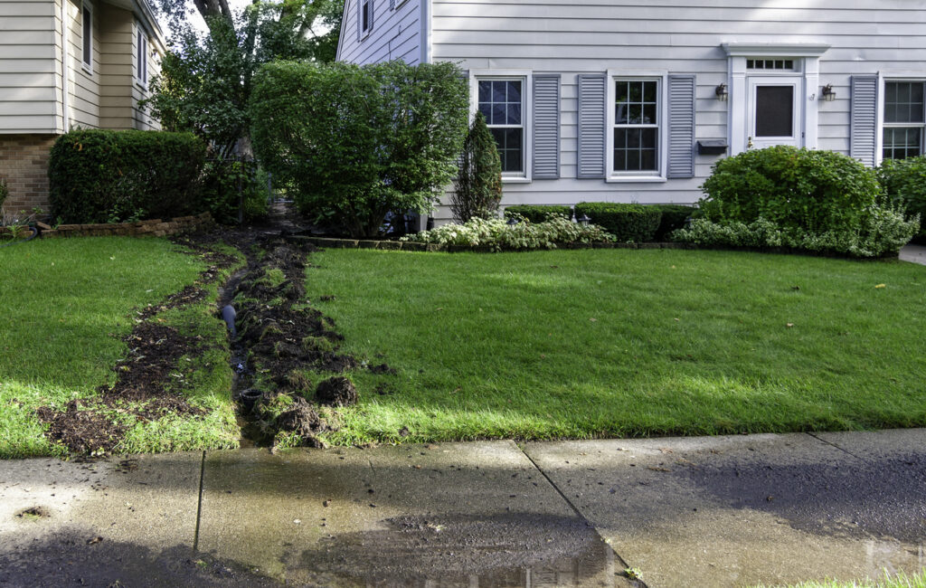Exterior waterproofing drainage trench
