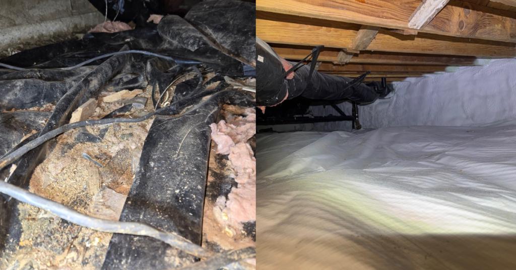 crawl space mold removal and encapsulation completed by Better Basement and Waterproofing in Portland Oregon