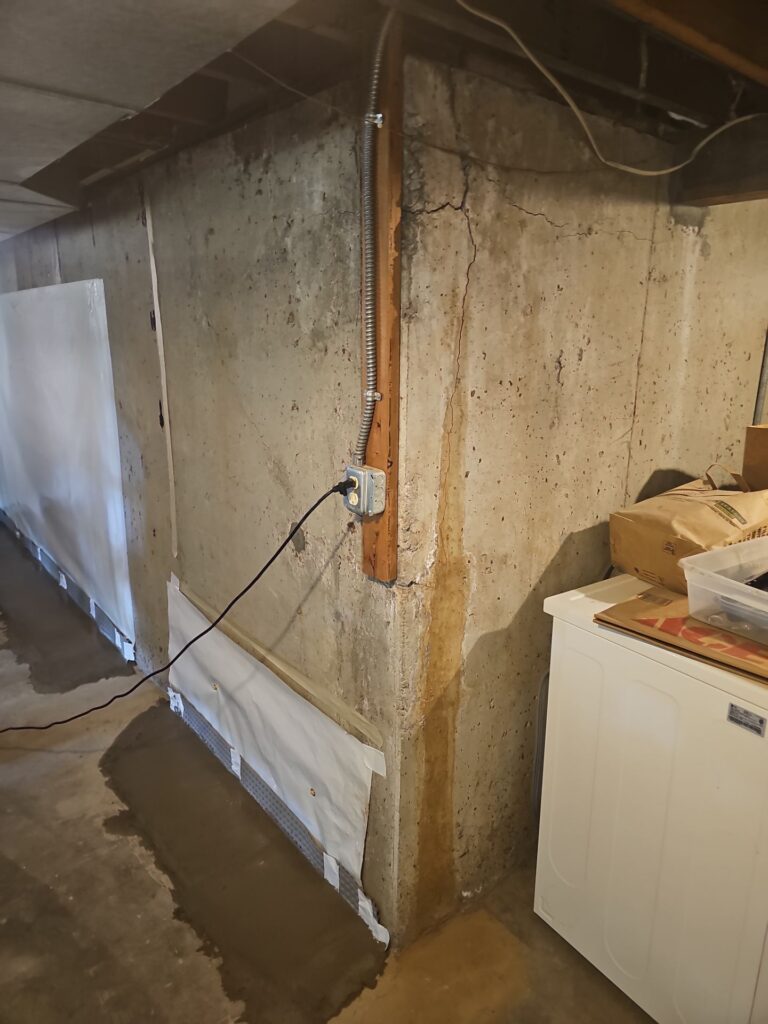foundation wall crack repair using epoxy injection in Portland Oregon basement by Better Basement and Waterproofing