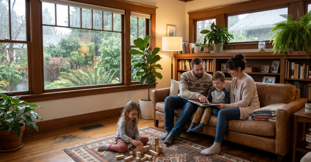 Portland Oregon family at home unaware of wet crawl space health risks below