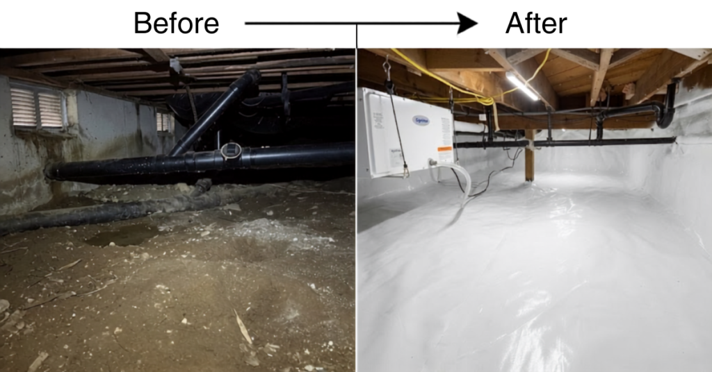vented crawl space compared to encapsulated crawl space in Portland Oregon home Better Basement and Waterproofing