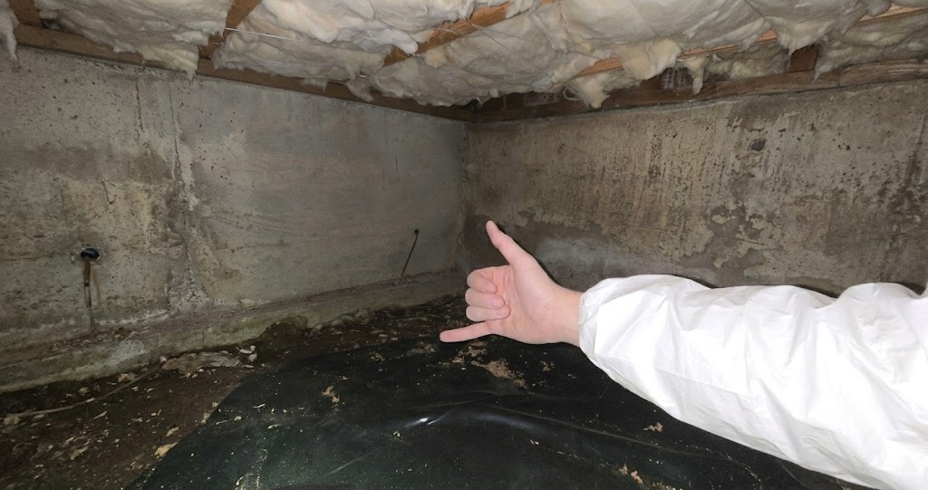 crawl space dehumidifier maintenance service call in encapsulated Portland Oregon crawl space Better Basement and Waterproofing